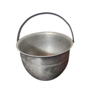 Vintage Aluminum Kitchen Bowl with Handle Rustic Farmhouse